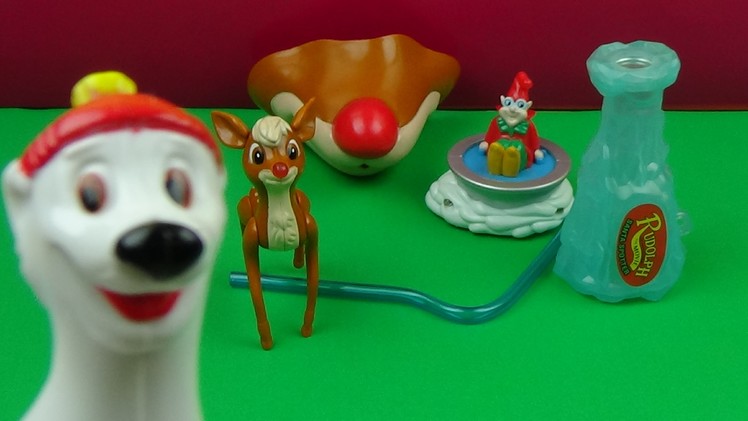 1998 WENDY'S RUDOLPH THE RED NOSED REINDEER KIDS' MEAL SET OF 5 MOVIE TOYS VIDEO REVIEW