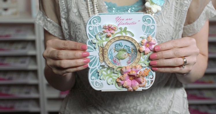 3 EZ Steps to Create a Stamped Shaker Card with the Under the Sea by Heartfelt Creations
