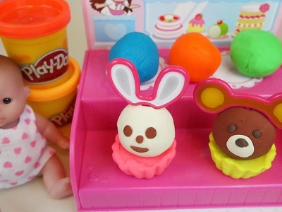Baby doll and Play-Doh Cake shop toys
