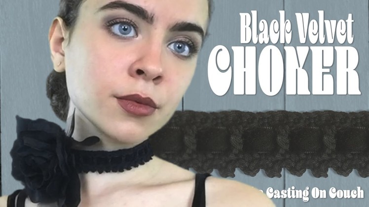 BLACK VELVET CHOKER - Five Minute Festival Jewelry! Crocheted Gothic Fashion For Beginners
