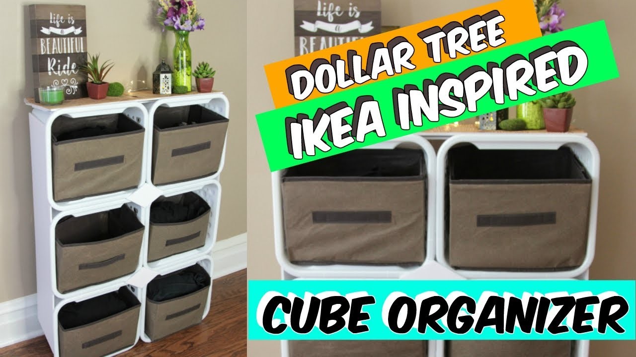 DOLLAR TREE IKEA INSPIRED CUBE ORGANIZER TUTORIAL