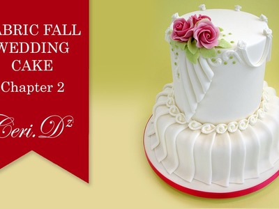 Fabric Fall Wedding Cake #2 |  Knife Pleats