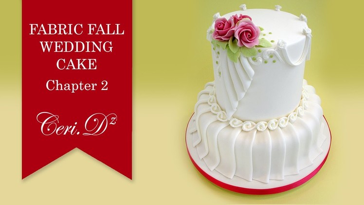 Fabric Fall Wedding Cake #2 |  Knife Pleats