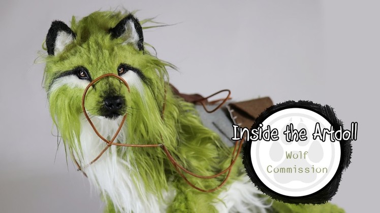 Green Wolf Commission - Poseable art doll