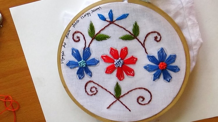 Hand Embroidery -   Beautiful design with Lazy daisy (variation)
