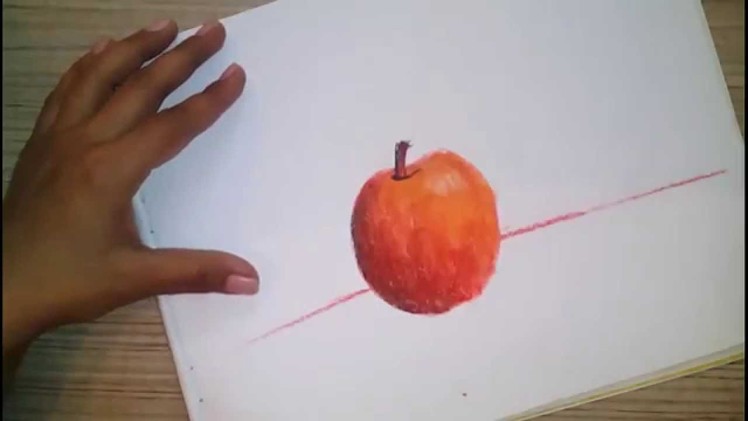 How to color a realistic apple using soft pastels