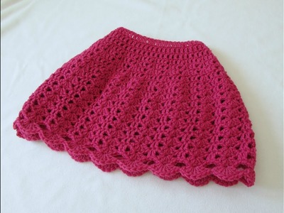 How to crochet a simple shell stitch skirt - any size