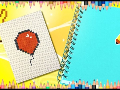 How to draw a balloon? Pixel balloon easy step by step.