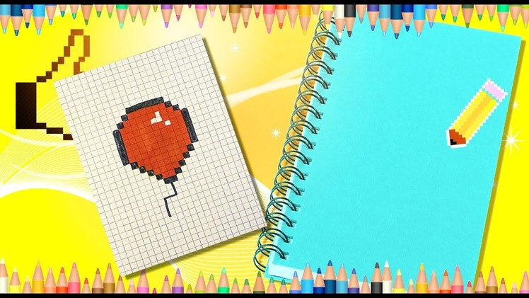 How to draw a balloon? Pixel balloon easy step by step.