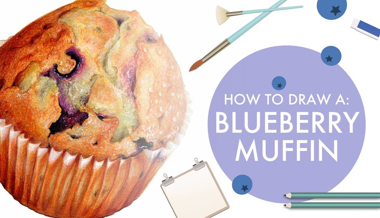How to Draw a Blueberry Muffin