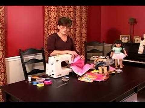 How to Make a Sleeping Bag for an "American Girl" Doll : How to Sew Ribbon to Upper Half of Doll Sleeping Bag
