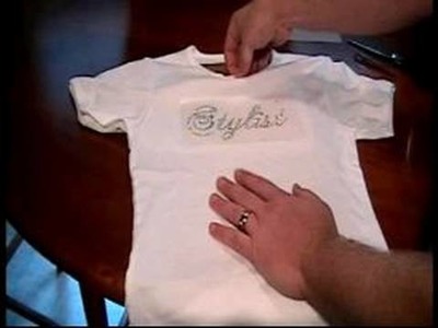 How to Make Iron-On T Shirt Designs : Completing the Rhinestone Iron-On T Shirt Transfer