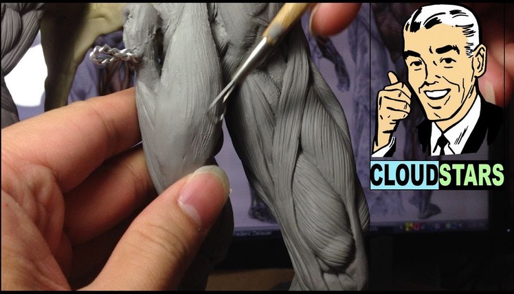 How To Sculpt Ecorche Hercules - Part 48  Sculpting the Right Thigh Muscles