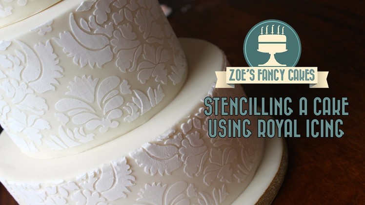 How to stencil on a cake using royal icing stencilling on a cake stenciling cake decorating tutorial
