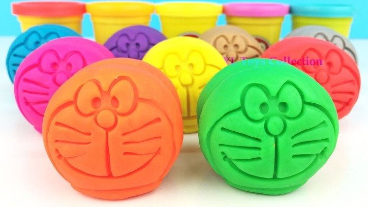 Learn Colors Play Doh Doraemon Pororo Disney Peppa Pig ELMO Ice Cream Molds Paw Patrol Surprise Toys