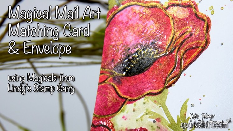 Magical Mail Art - Matching Poppy Card & Envelope with Lindy's Stamp Gang
