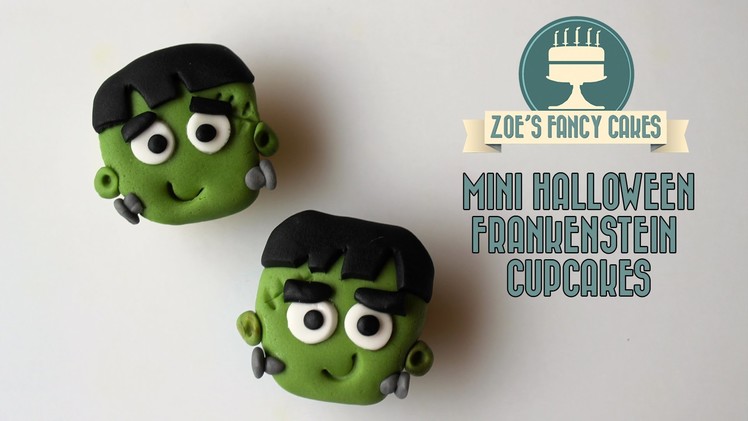 Mini Halloween Frankenstein cupcakes How To Cake Tutorial treats ideas