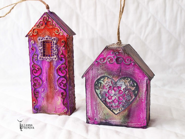 Mixed Media "Colored Houses" Tutorial