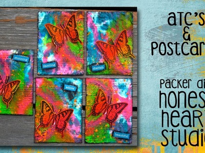 Neon Butterflies - Baby Wipe ATC's