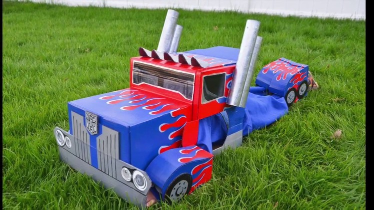 Optimus Prime Transformers Cardboard Costume :  Autobot to Semi-Truck