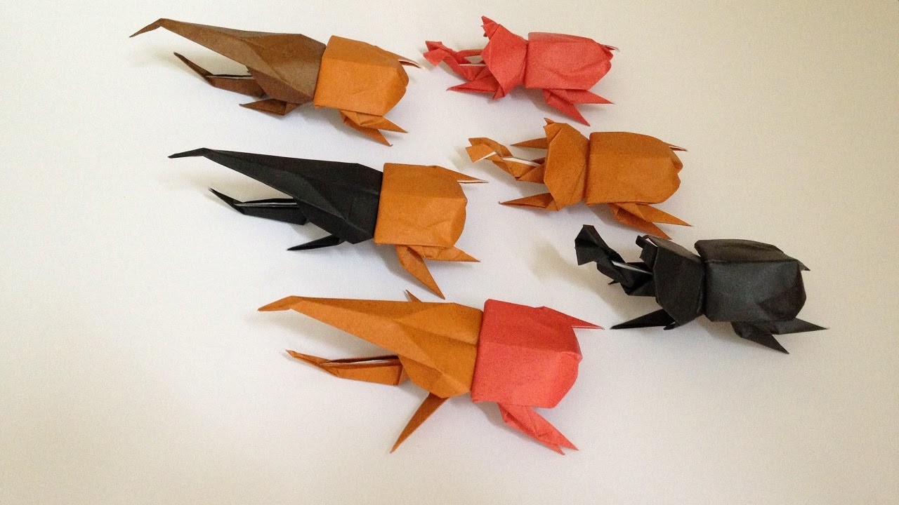Origami Beetle Back Body 3d Instructions 折り紙 カブトムシ ヘラクレスオオカブト