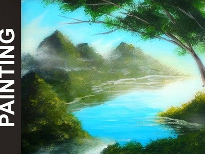 Painting a Forest Lake Landscape with Acrylics in 10 Minutes!