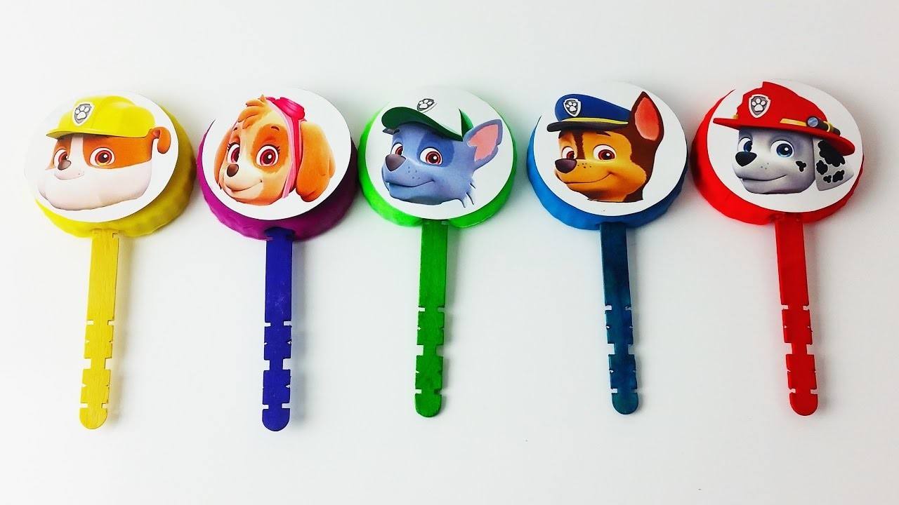 Paw Patrol Play Lollipop Finger Family Nursey Rhymes Surprise Learn colors for