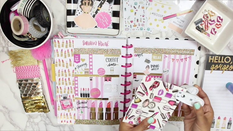 Plan with Me | Pink Girly Theme | Happy Planner