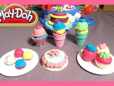 Play-Doh Cake and Ice Cream Confections *Sweet Shoppe* 40+ Accessories NEW