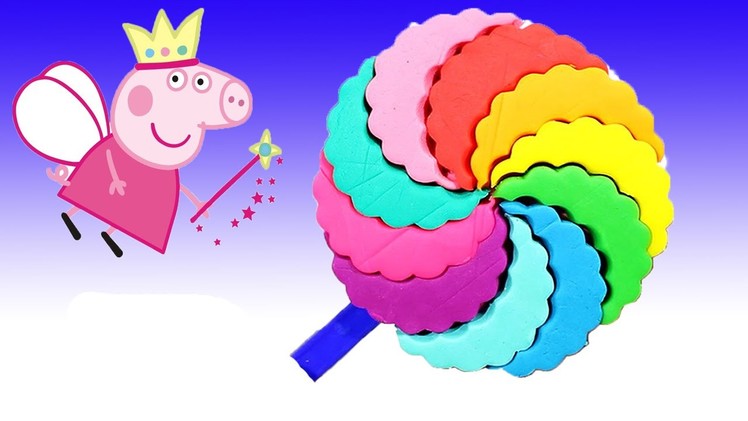 Play Doh - Creations rainbow lollipop ice-cream for peppa pig Español videos