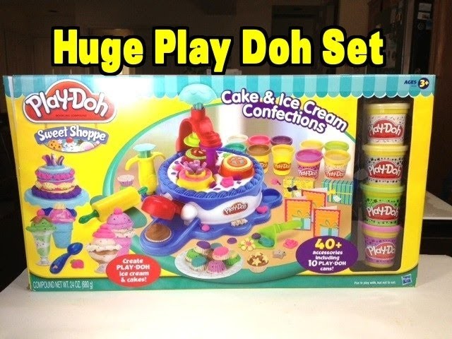 Play-Doh Huge Sweet Shoppe Ice Cream and Cake Maker Play Set More than 40+ Accessories Unboxing