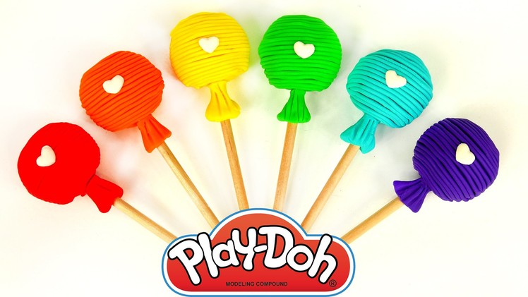 Play Doh Rainbow Lollipops