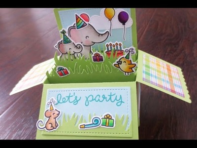 Pop Up Birthday Box | Copic Coloring | Lawn Fawn