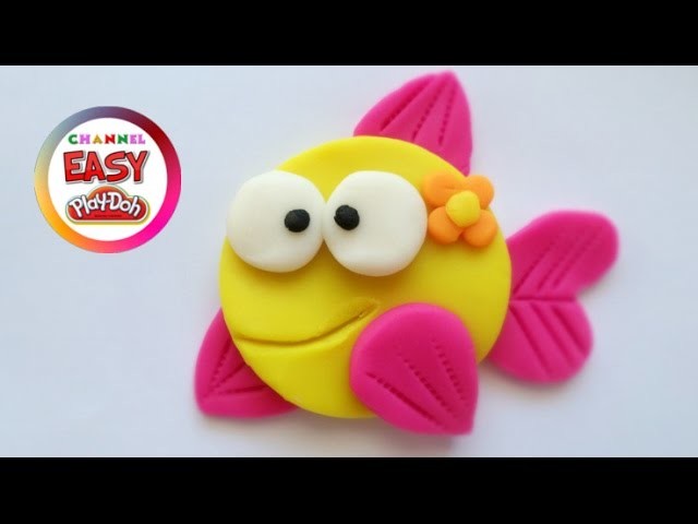 Pretty Colorful Fish  - COLOURING PAGE with "EASY PLAY DOH"