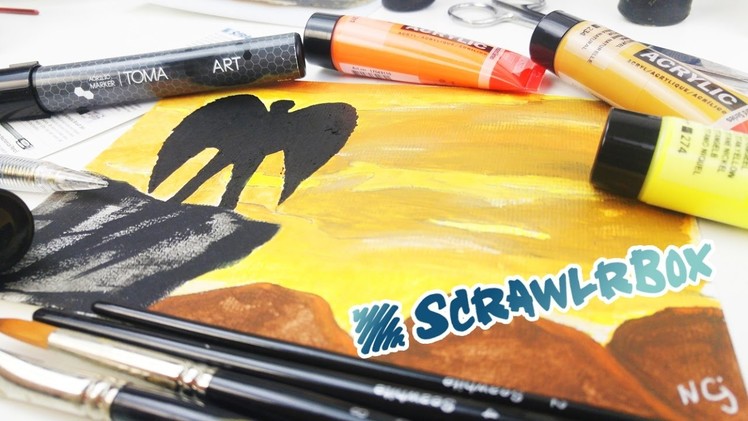 SCRAWLRBOX ACRYLIC PAINTING ART CHALLENGE February 2017 New Beginnings