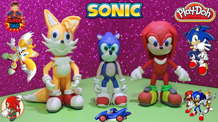 Sonic and Friends Knuckles - Tails with Play Doh and Plastilina Cartoon Characters Tutorial