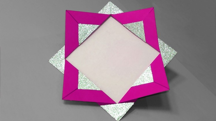 Super simple Origami Photo Frame (decorated with glitter)