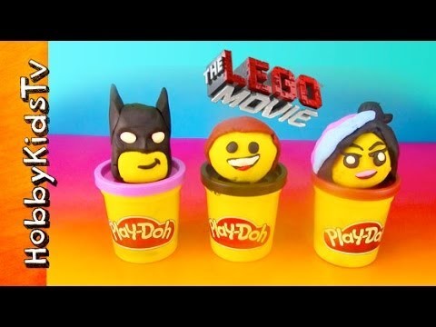 The LEGO Movie PLAY-DOH Surprise Toy Eggs! Emmet, Batman, WyldStyle, Police Robot