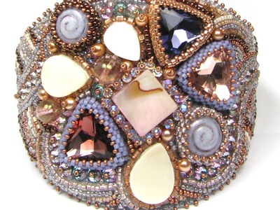 Triangle 18mm bezel bead embroidery Ann Benson