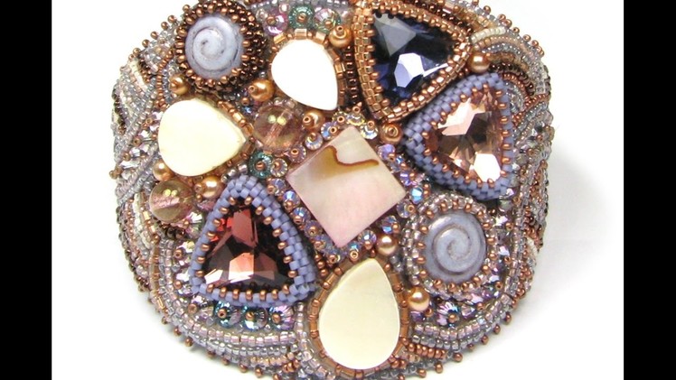 Triangle 18mm bezel bead embroidery Ann Benson