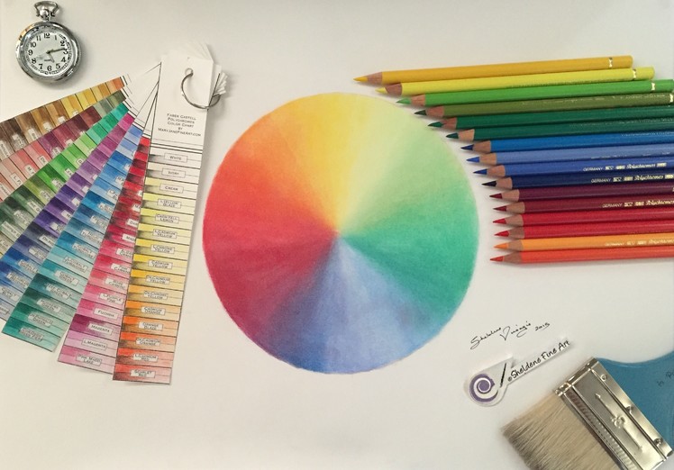 TUTORIAL #12: How to draw a colour wheel with 16 Polychromos pencils