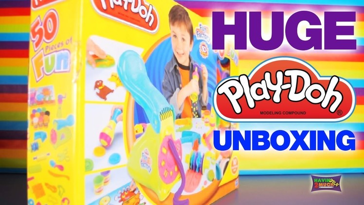 Unboxing Play-Doh Fun Factory 50th Anniversary Set, Sneak Peak: 45+ Accessories +10 Tubs by Hasbro