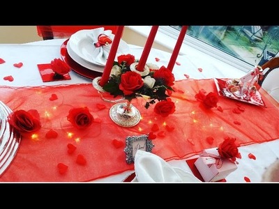 Valentines day tablescape.table setting