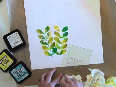 Watercolor Stamping with Distress Inks Technique