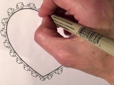 Zentangle Valentine's Heart #5 - Ruflz pattern