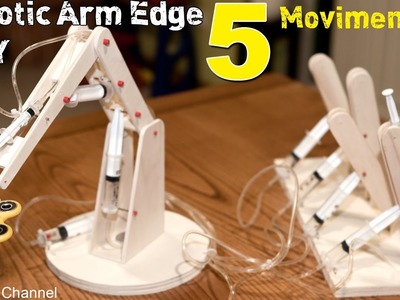 Amazing - How to make syringhe Hydraulic Robotic arm - 5 movements