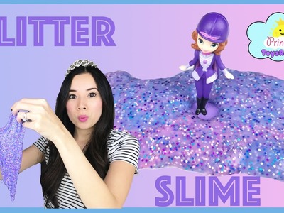 DIY How to Make Galaxy Glitter Slime Disney Princess Sophia Kids Indoor Fun with Princess ToysReview