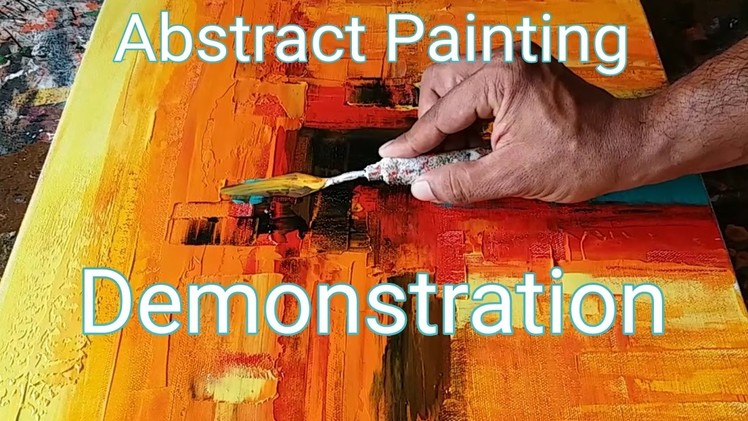 Easy Abstract Painting Demonstration. How to make easy and simple abstract painting