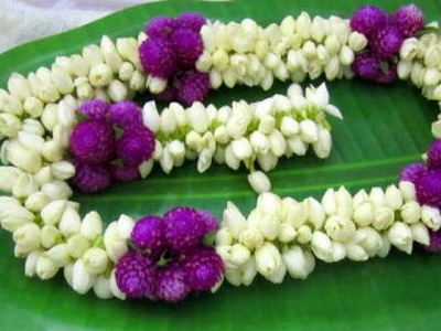 Easy method to make jasmine garland | How to make flower Garland | Rainbow Rangoli