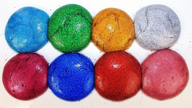 Glitter putty slime how to make sparkle shiny clay DIY learn colors